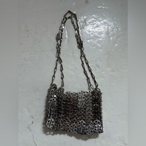 Paco Rabanne 1969 Nano Silver Chain-Link Shoulder Bag